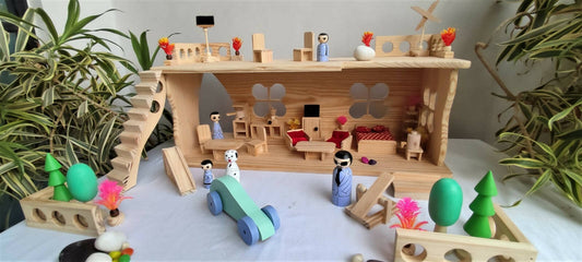 Wooden Doll House - PyaraBaby