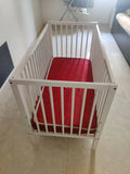 Wooden Baby cot/Crib - White, Dimensions:- L49×B25×H34 Inches - PyaraBaby