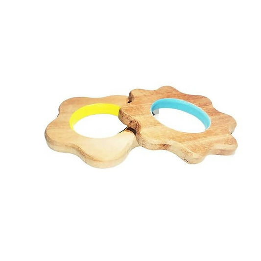 Naturally soothe your baby's teething with Babycov's Cute Flower Shape Neem Wood Teethers - organic goodness for safe and enjoyable chewing!