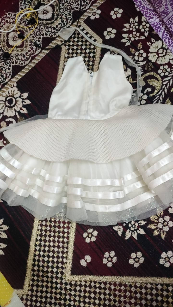 1st Birthday Pretty White Dress - PyaraBaby
