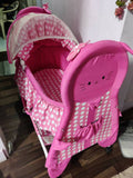 1st STEP Cradle With Wheels Floral & Animal - Pink