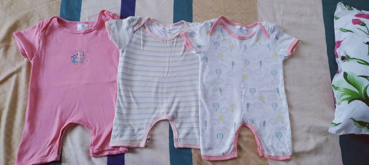 TINY BERRY Non Footed Rompers - Pack of 3