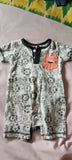 BABYHUG Half Sleeves Romper Lion Print- Grey - PyaraBaby