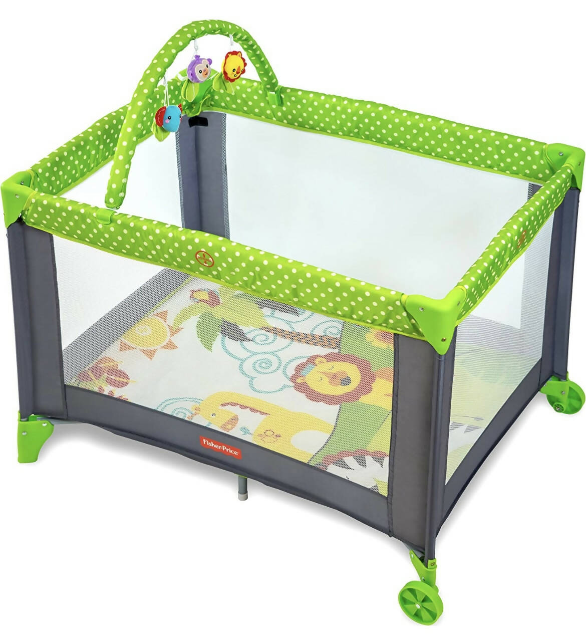 FISHER PRICE Portable Bed/Cot cum Playpen, Dimensions101L x 75W x 105H Cm - PyaraBaby