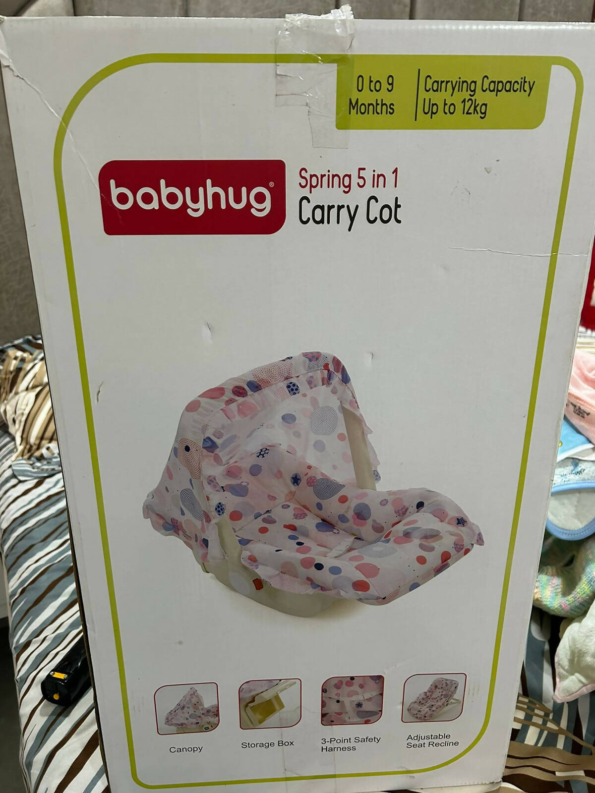 BABYHUG Spring 5 in 1 Carry Cot - PyaraBaby