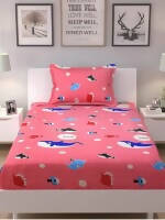 Abstract Cotton 1 Single Bedsheet With 1 Pillow Covers - PyaraBaby