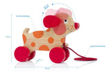 The wooden pull along dog, an adorable and classic children's toy, designed to encourage early mobility and imaginative play - PyaraBaby