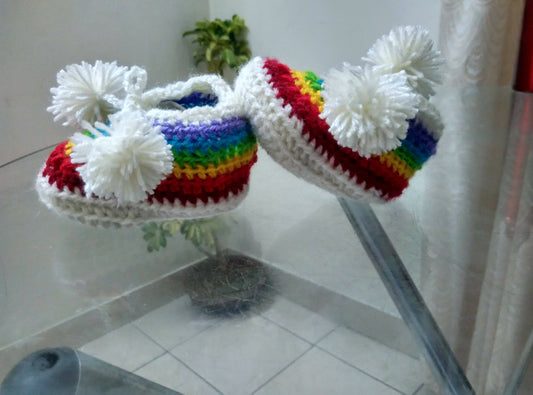 Crochet Baby Rainbow Booties - PyaraBaby