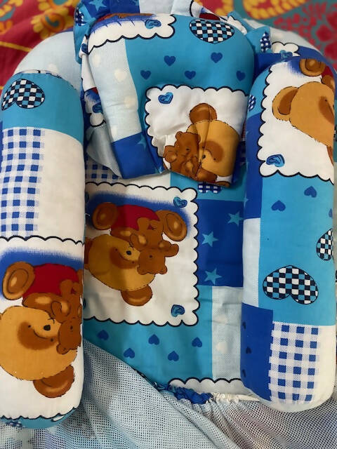 BABYHUG Teddy Print Bedding Set with Mosquito Net