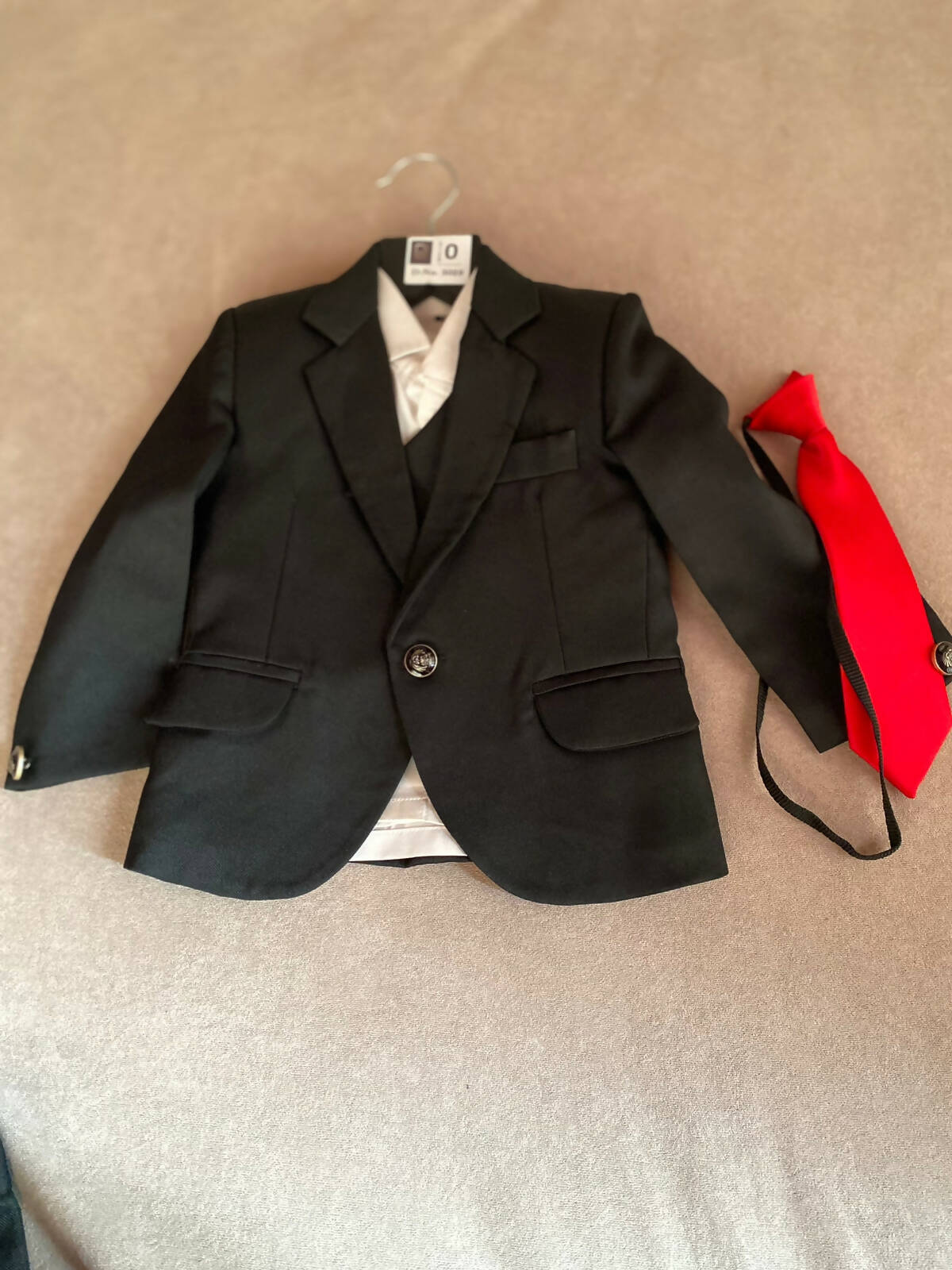 1st Birthday Formal Coat Pant/Pant Suit with Red Tie for Kids