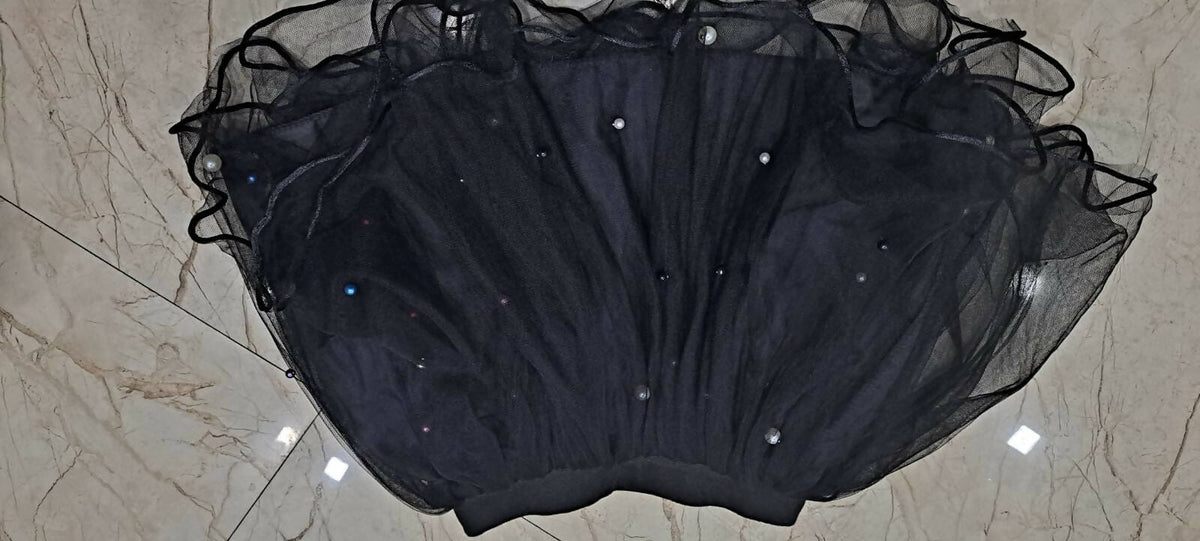 HOPSCOTCH Black Ruffled A line Skirt - New