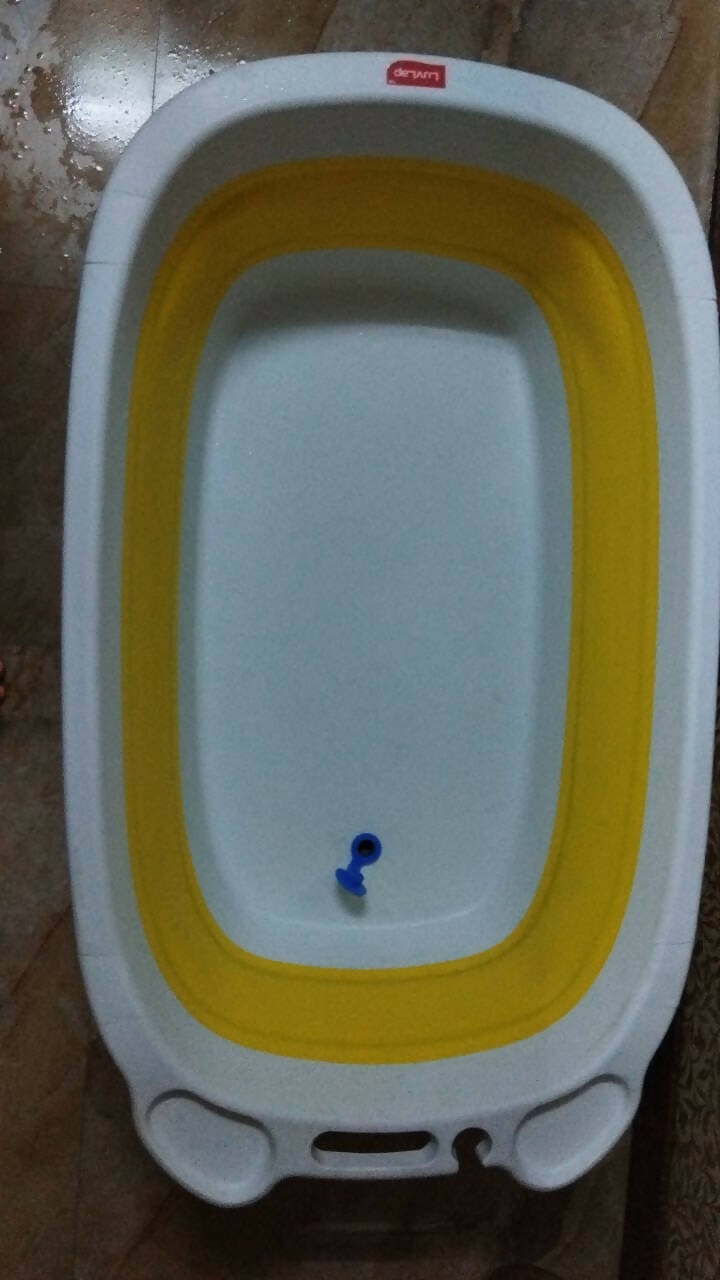 LUVLAP Splash 2 in 1 Folding Baby Bath tub cum Baby Bather with Temperature Sensitive Plug & Anti Slip base - PyaraBaby