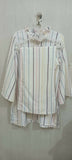 Beautiful White Color with Pink and Blue Stripes Cord Set for Baby Girl - PyaraBaby