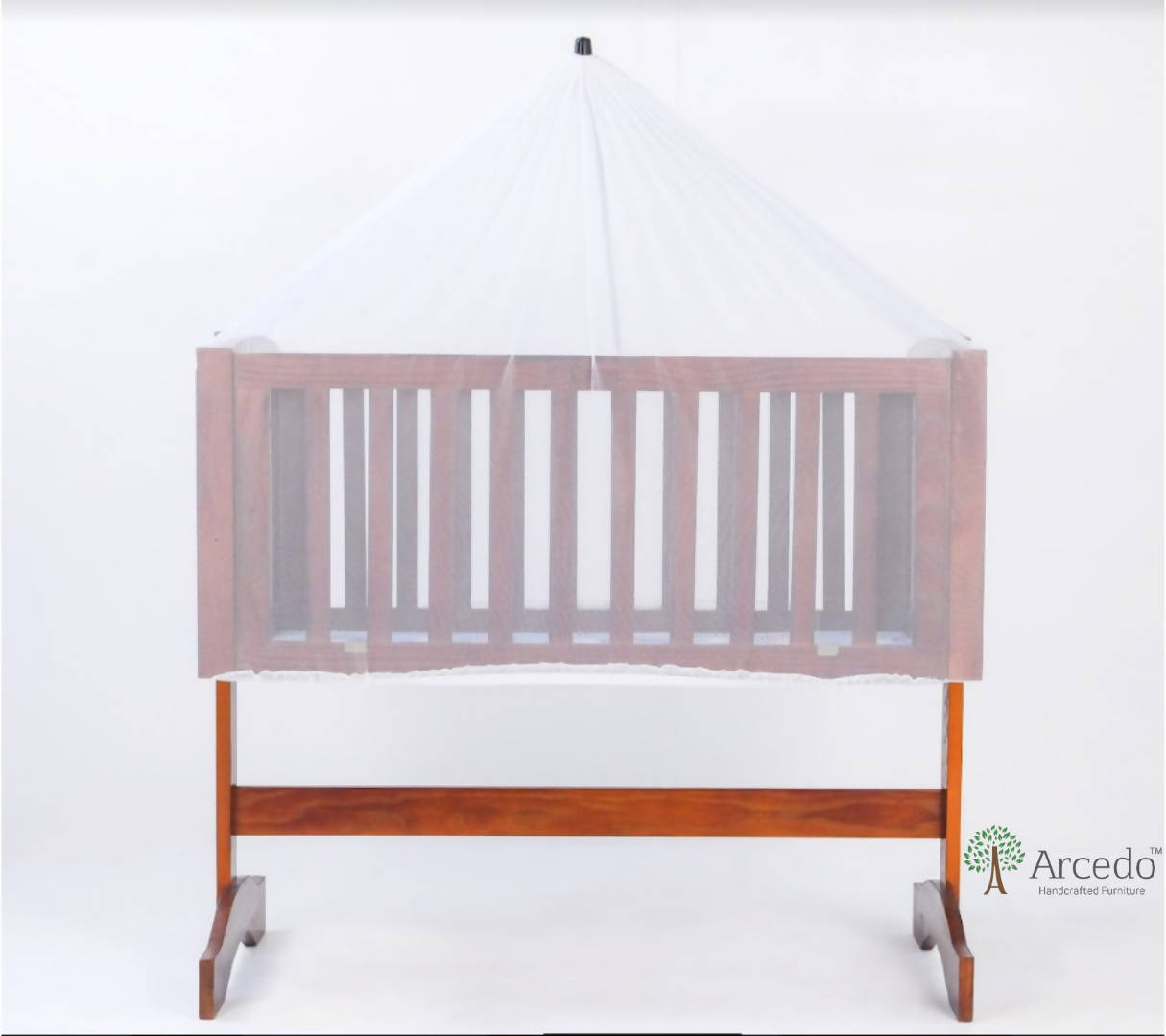 Clinton Baby Wooden Swing With Mosquito Net & Swing Stopper Knob Made With Non-Toxic Material, Dimensions- L 95.25 x B 50.8 x H 83.8 cm - PyaraBaby