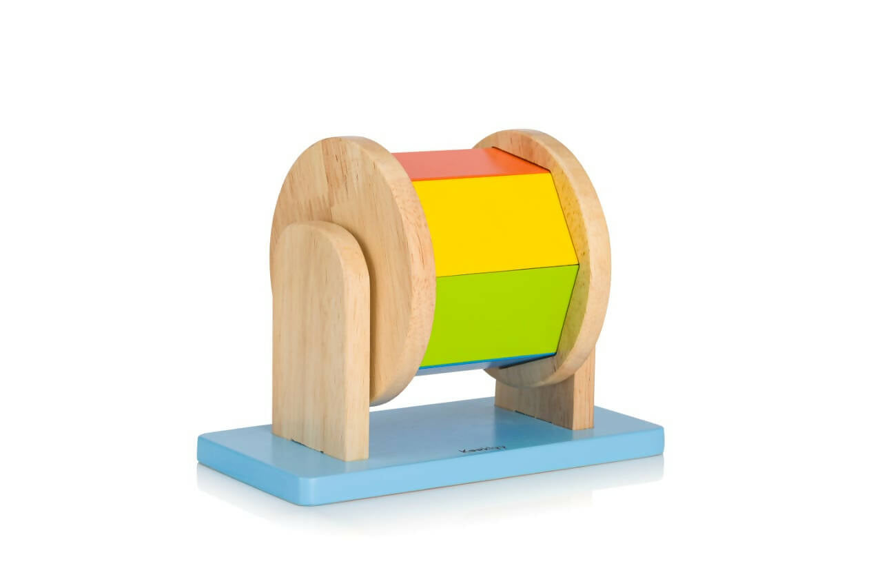 The rainbow wooden spinner, a visually captivating and tactile toy designed to provide both entertainment and sensory stimulation - PyaraBaby