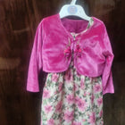Beautiful Pink Floral Frock/Dress with Detachable Pink Jacket - PyaraBaby