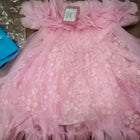 1st Birthday BLUE BELL Floor Length Pink Colour Frock - PyaraBaby