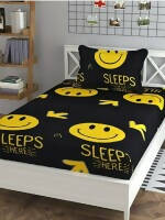 Abstract Cotton 1 Single Bedsheet With 1 Pillow Covers