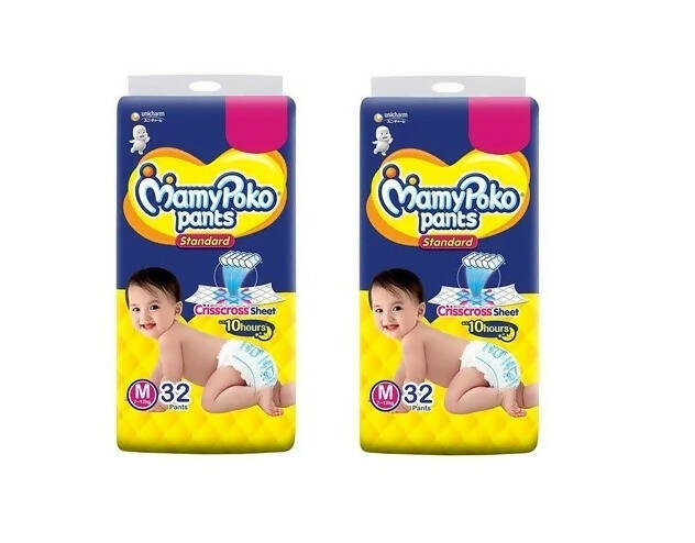 MAMYPOKO Standard Pant Diaper Medium Size (pack of 2) | 7-12 Kg