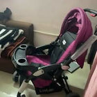 LUVLAP Stroller/Pram - Pink & Black - PyaraBaby