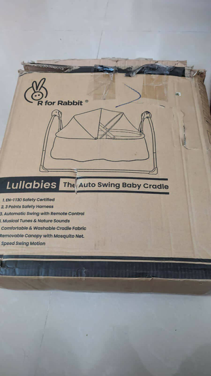 R FOR RABBIT Lullabies Automatic Swing Baby Cradle with Remote Control & Mosquito Net