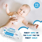 Paani Wipes – 99.9% Pure Water Wipes – FDA Approved- Dermatologically Tested – Goodness of Aloevera- Unscented- 72wipes – Pack of 1 - PyaraBaby