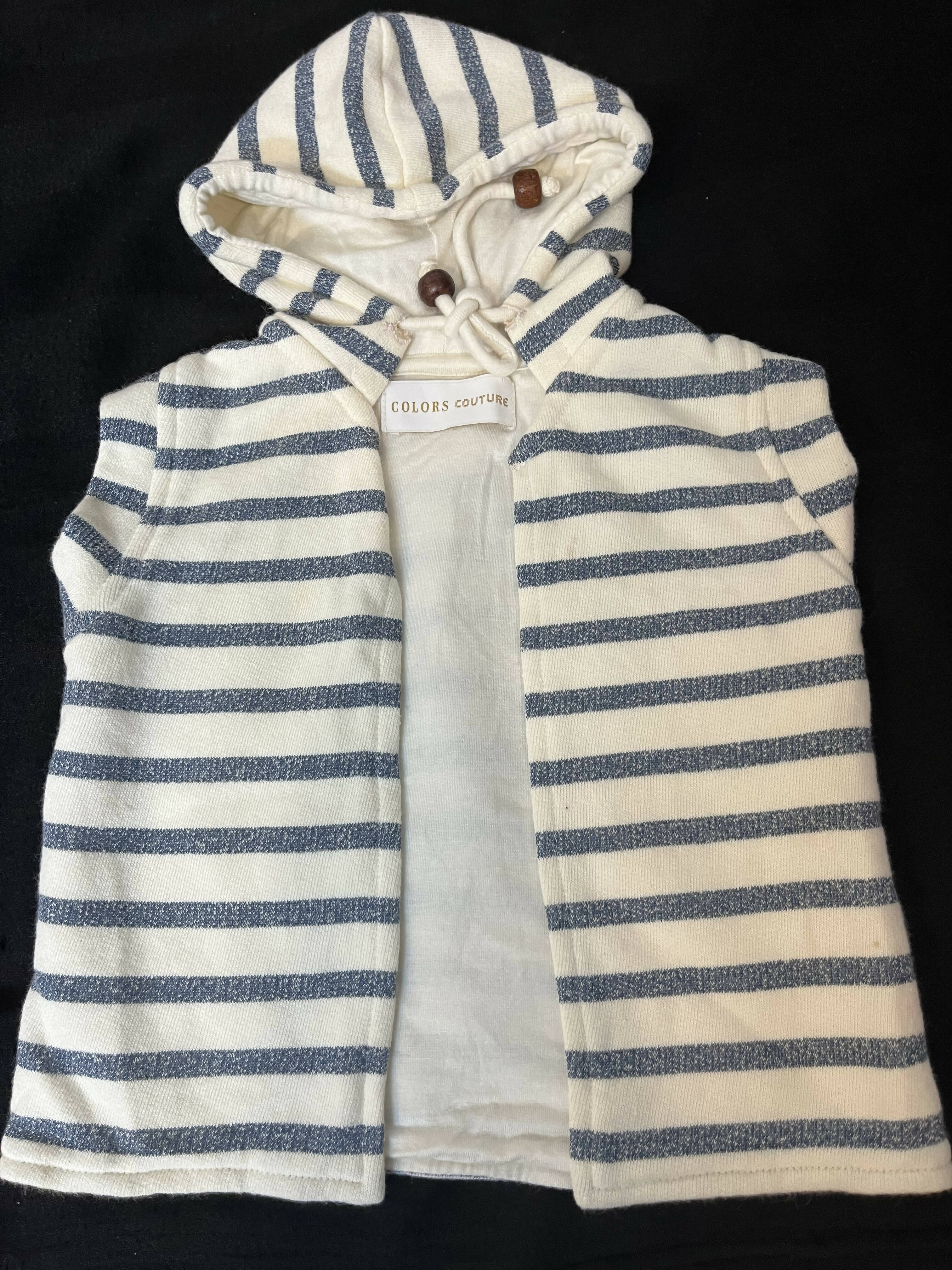 Striped cotton sleeveless Jacket - PyaraBaby
