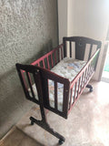 R FOR RABBIT Dream Time Baby Wooden Cradle, Baby Cot Bed, Baby Crib for Newborn Bedding Set