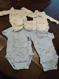 Rompers with Mittens and Bib Set