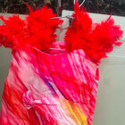 Soft Satin Based Cotton Dress with Feather Details. Mother-Daughter Twinning Outfits - PyaraBaby