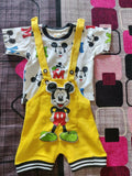 Denim Shorts with Baby Full Sleeves T-shirt and Dungree Set- Combo Of 3 - PyaraBaby