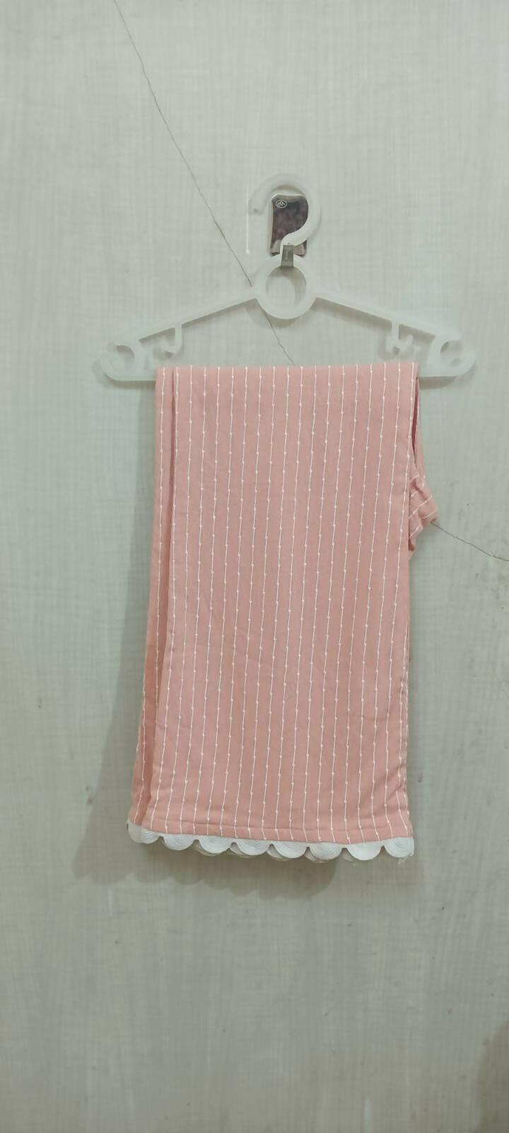 Beautiful Peach Color with White Color Stripes Cord Set for Baby Girl - PyaraBaby
