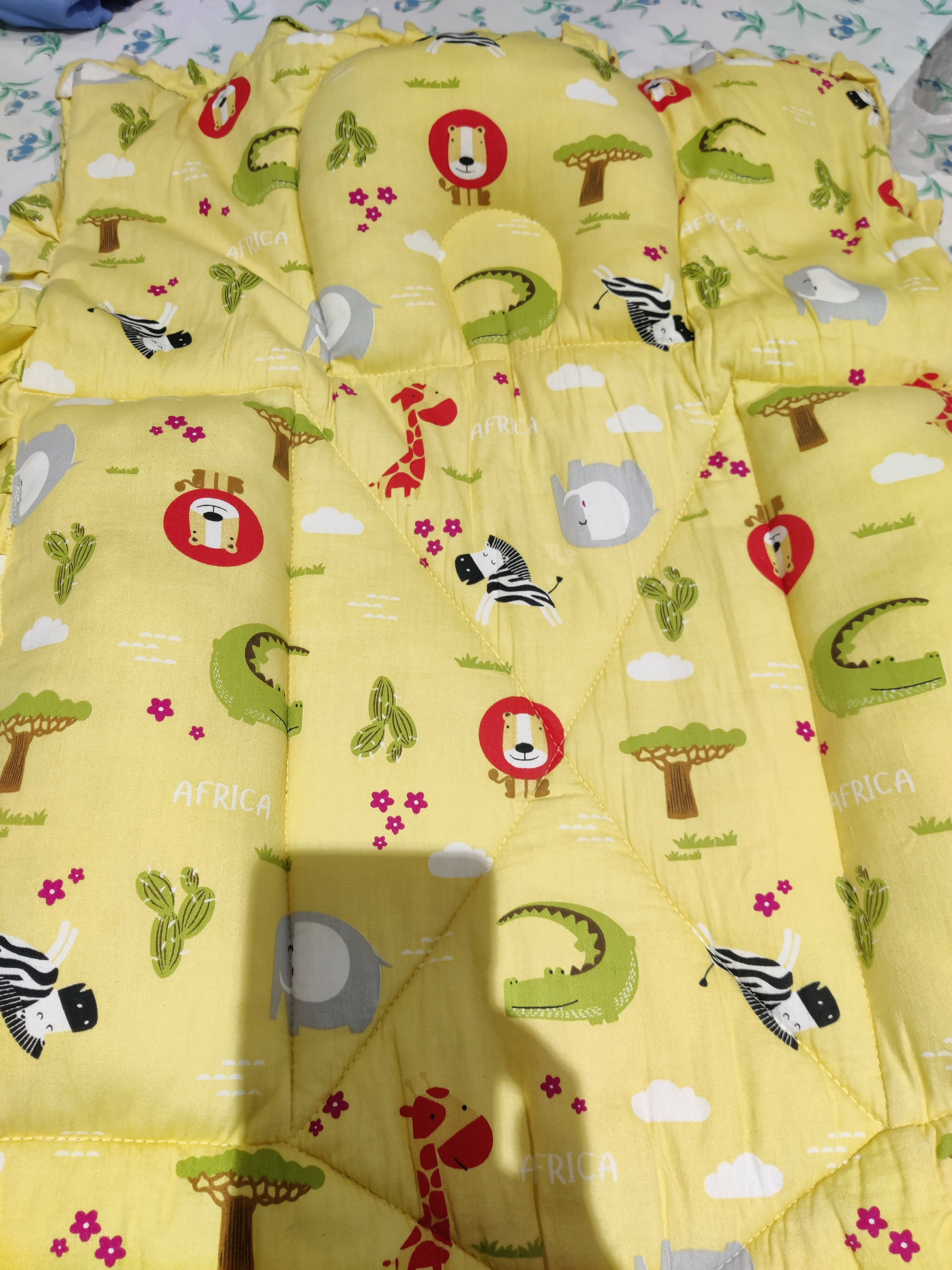 Baby bed / Mattress with mosquitoes net & pillows - Combo of 2 - PyaraBaby