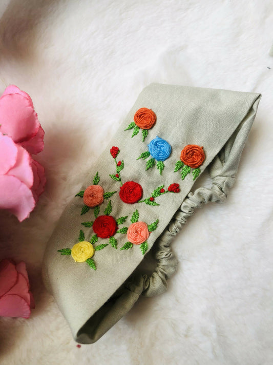 Hand embroidered hair band