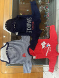 BABYOYE Eco Conscious 100% Cotton with Eco Jiva Finish Full Sleeves Onesie Pack of 3 - Red White Stripes & Blue - PyaraBaby