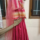 Red Dress with Plazo and Dupatta - PyaraBaby