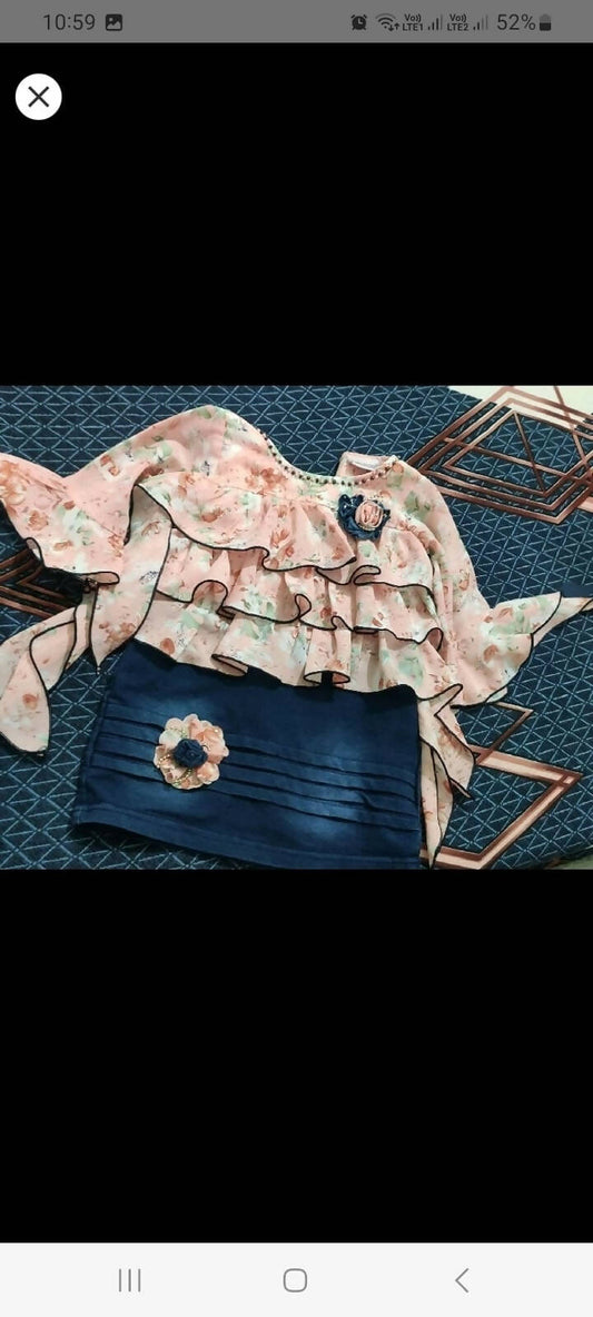 Butterfly Denim Dress for Baby Girl - PyaraBaby