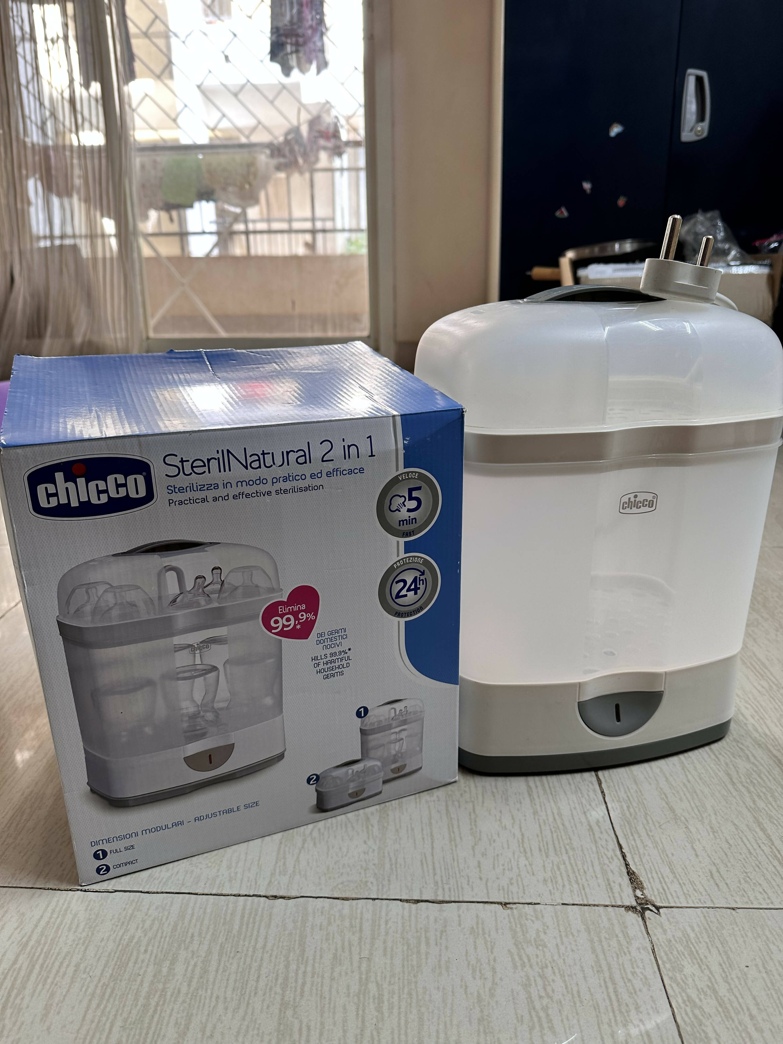 CHICCO Baby Bottle 2 in 1 Steriliser / Sterilizer- 6 bottles - PyaraBaby