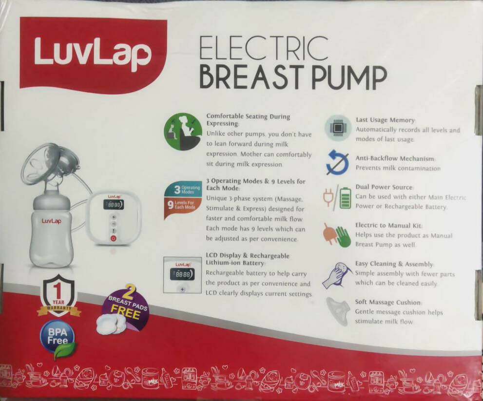 LUVLAP Electric and Manual Breast Pump - PyaraBaby