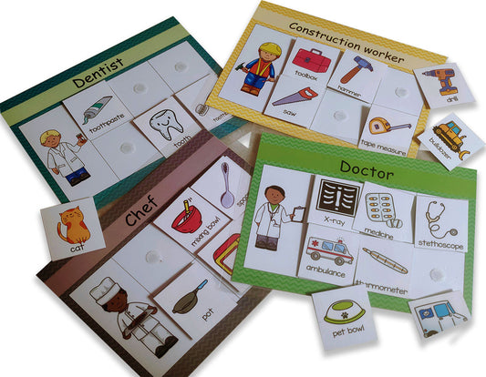Community helper and their tools activity charts - PyaraBaby